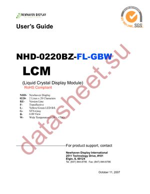 NHD-0220BZ-FL-GBW datasheet  